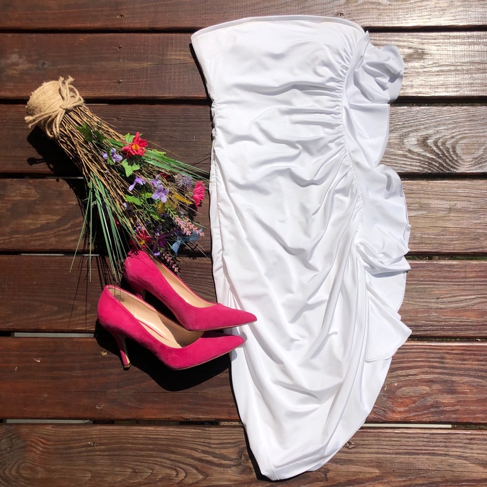 Cache Size 2 White Cocktail Dress